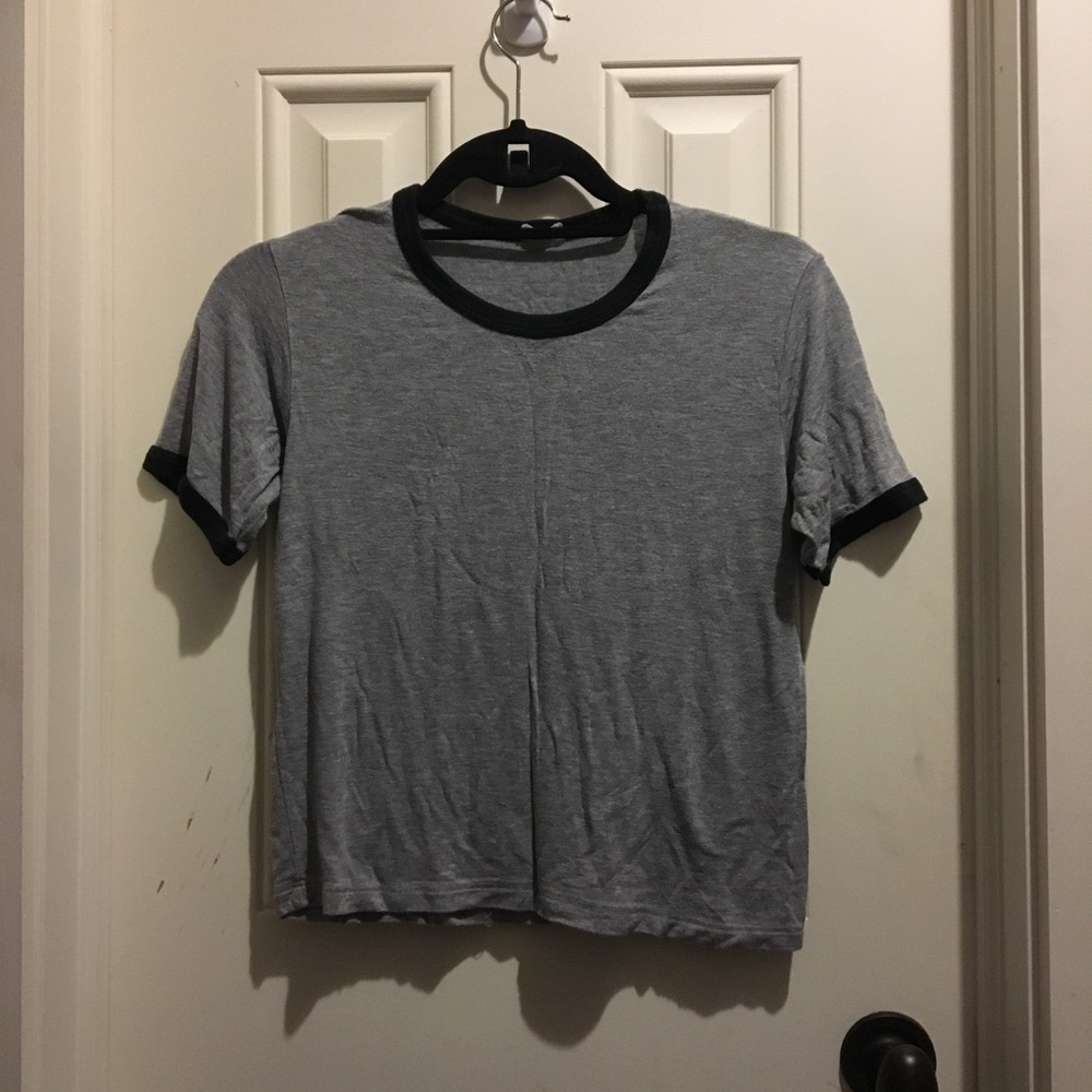Brandy Melville gray and black tee